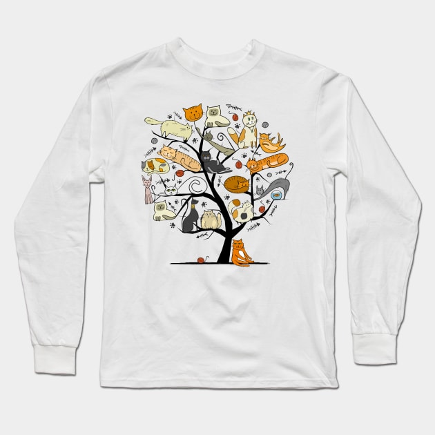 Cats Tree Long Sleeve T-Shirt by stark.shop